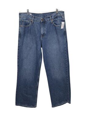 Gap Low Rise Stride Wide Leg Jeans 30 10 RS Womens Frayed Hem NWT